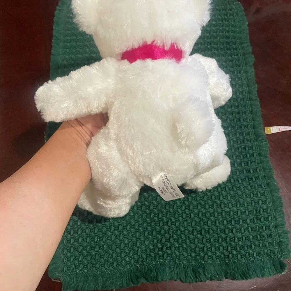 White Teddy Bear with Pink Bow looks New